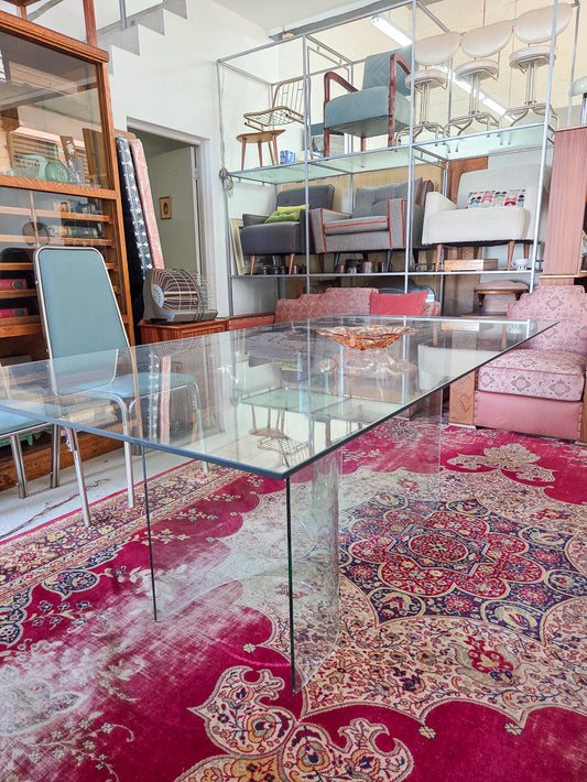 Modern Italian Style Glass Dining Table