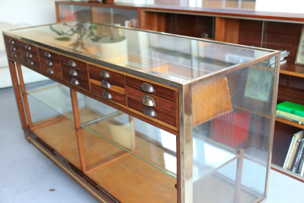 Rare Haberdashery and Display Counter with Brass Frame