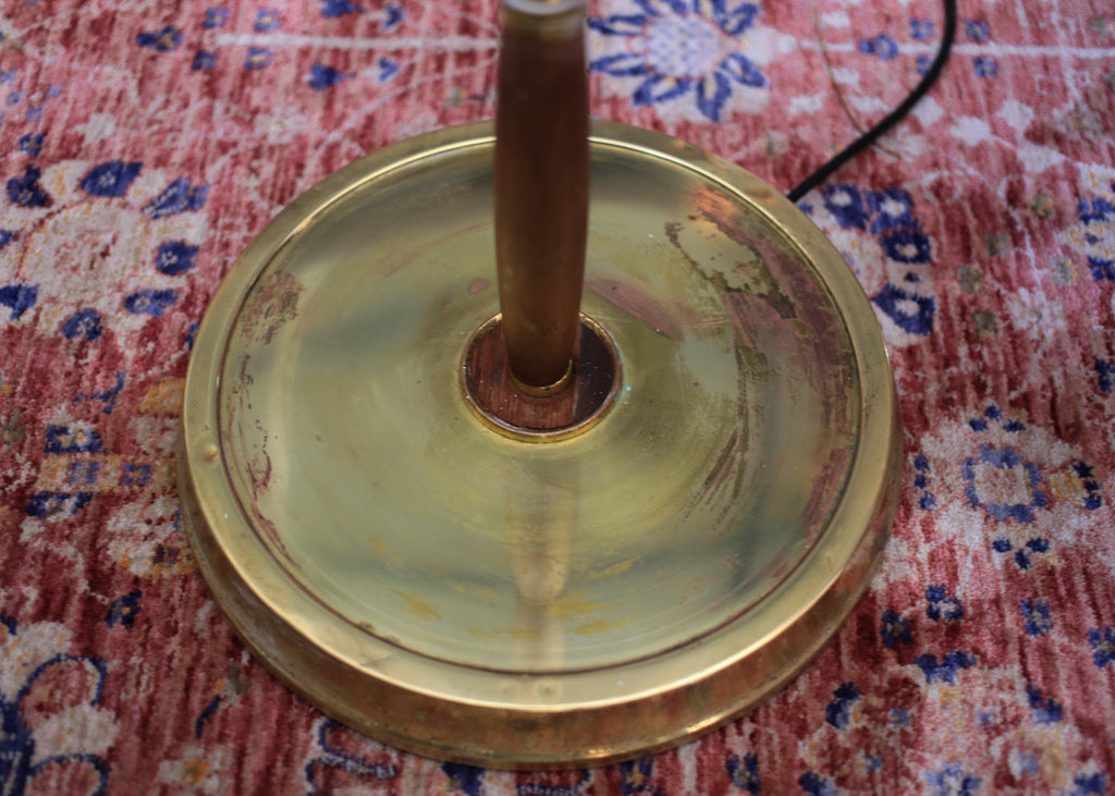 Mid-Century Teak and Brass Floor Lamp