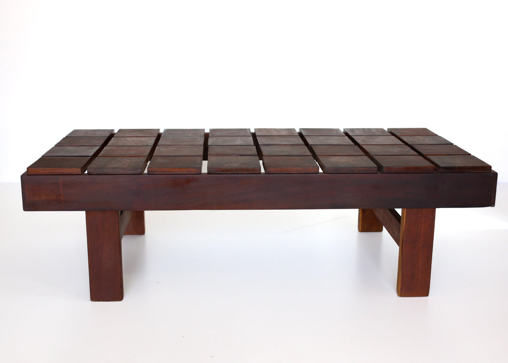 Brutalist Solid Imbuia Coffee Table