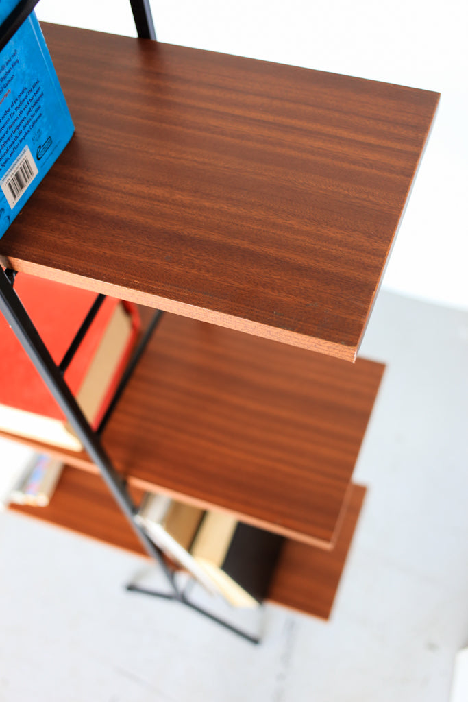 Vintage Tall Steel Ladder Frame Shelf