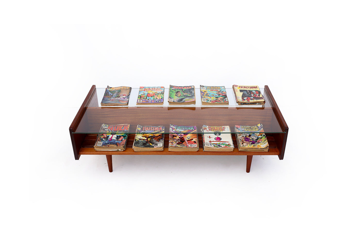Sapele Mahogany Glass Top Coffee Table