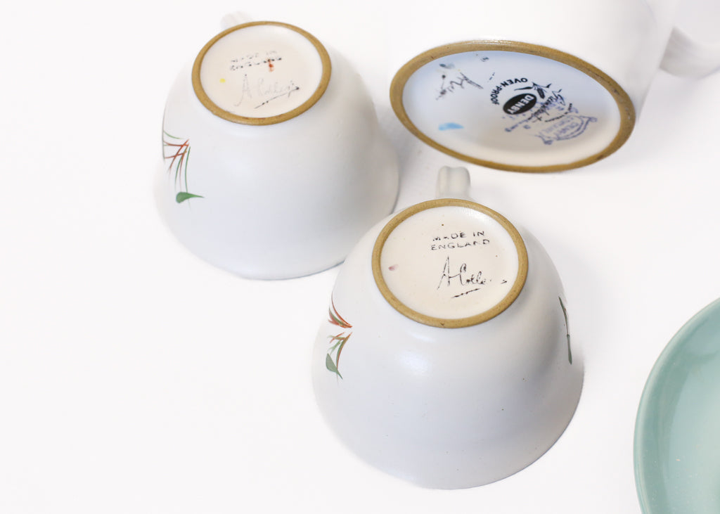 12 Piece Denby Greenwheat Tea Set