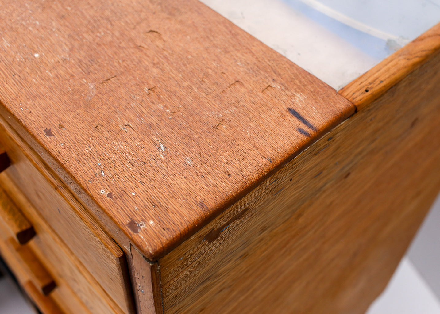 20 Drawer Oak and Glass Haberdashery Cabinet