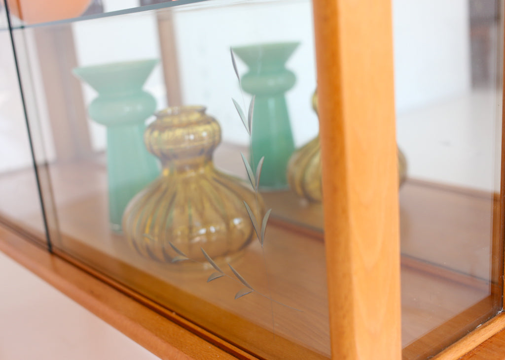 Solid Beech Wood Display Cabinet