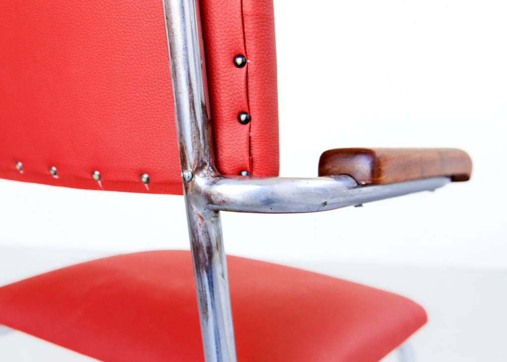 Chrome and Vinyl Bauhaus Chair