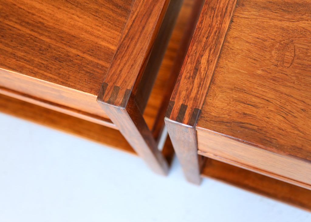 A Pair of Solid Kiaat Bedside Cabinets by DS Vorster