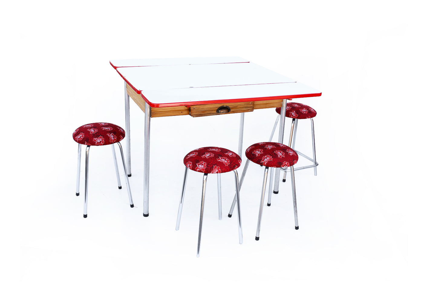 Four Vintage Kitchen Stools