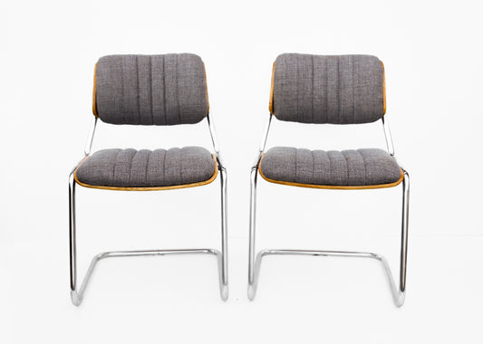 A Pair of Giroflex Stoll Cantilever Chairs, 1970s Switzerland