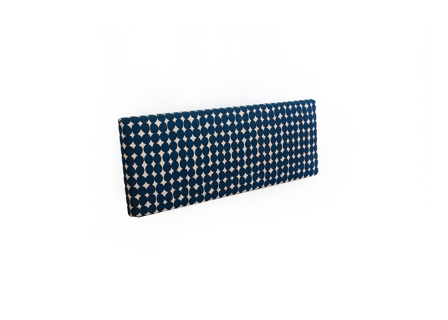 Queen Headboard with Skinny laMinx Petrol Blue Pebble Fabric