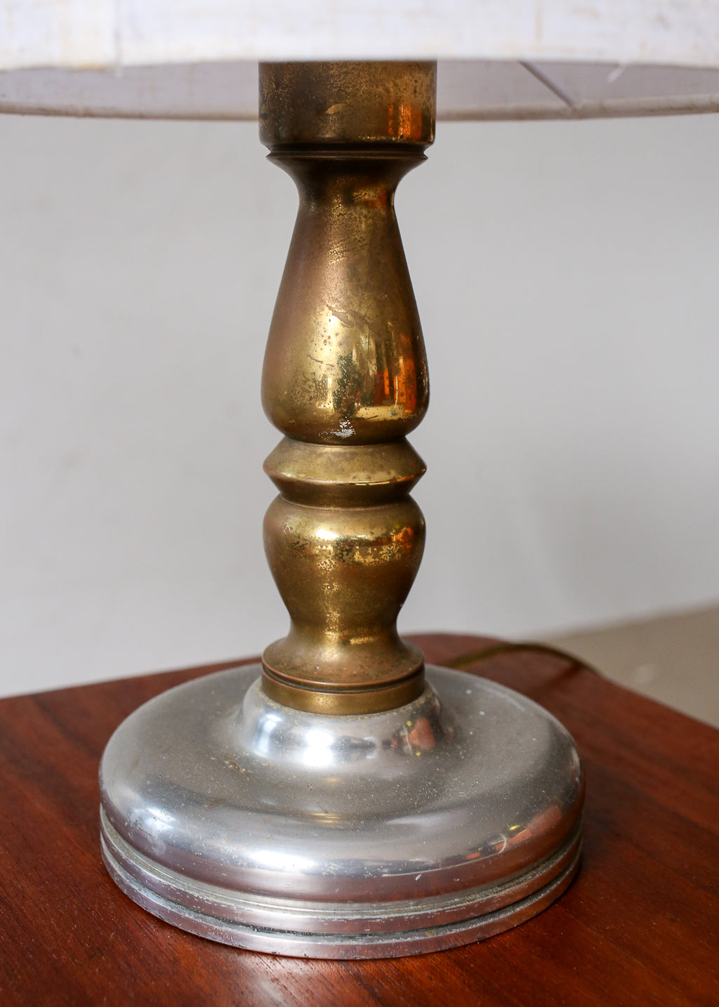 Two Vintage Bedside Lamp - brass wood and bakelite