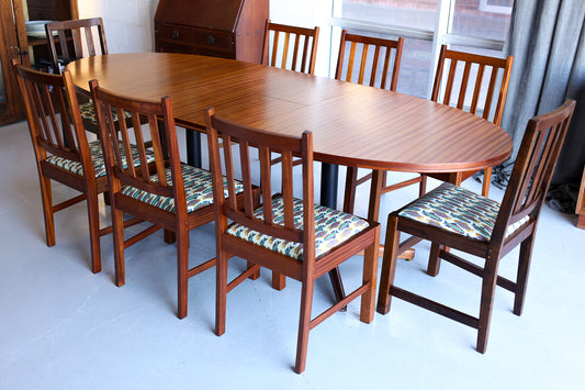 Eight Vintage Arts and Crafts Dining Chairs