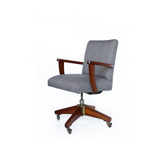 Vintage Office Chair with Wood Arms and Base