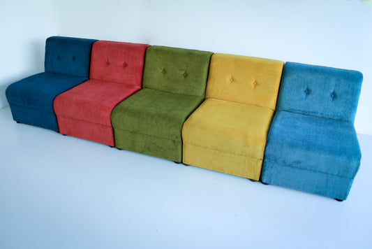 Ten Modular 1970's Slipper Chairs - priced per chair