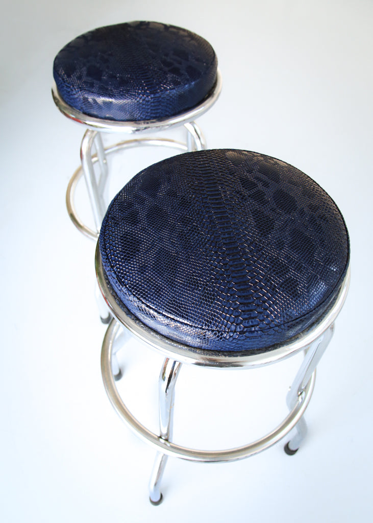 A Pair of Chrome Bar Stools