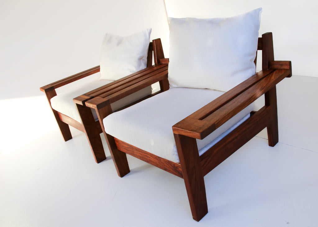 Vintage Kiaat Armchair by John Tabraham for Kallenbach's - Off-White