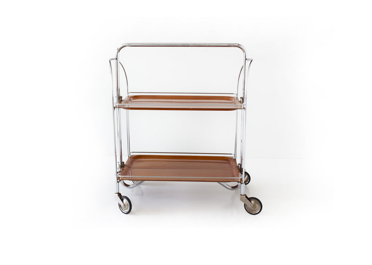 Collapsible Mid-century Serving Trolley