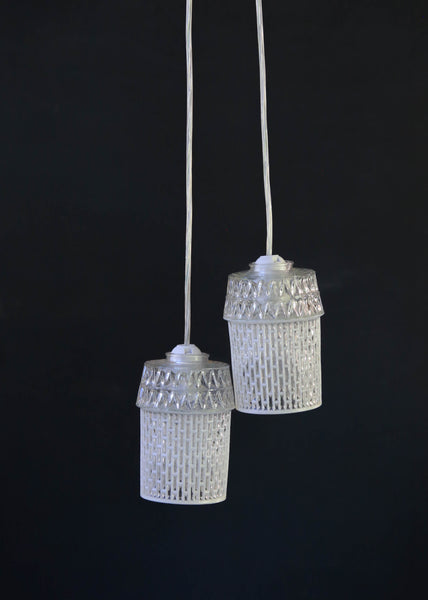 A Pair of Textured Glass Pendants