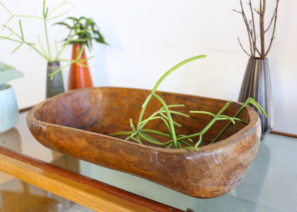 Large Antique Hand Carved Wooden Bowl