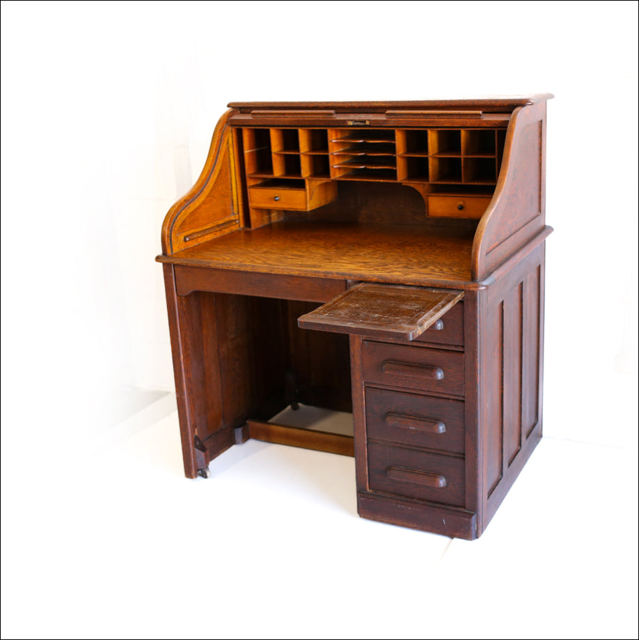 事務机・学習机 Vintage Roll top Desk Antique Roll-top Desk – Huisraad Modern