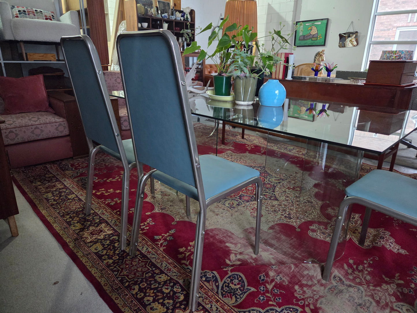 Set of Six Retro Steel Frame Chairs
