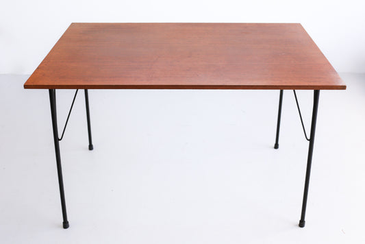 Steel and Wood Kitchen Table and Four Chairs