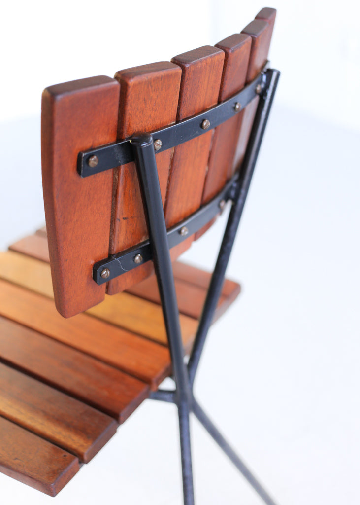 Steel and Wood Kitchen Table and Four Chairs