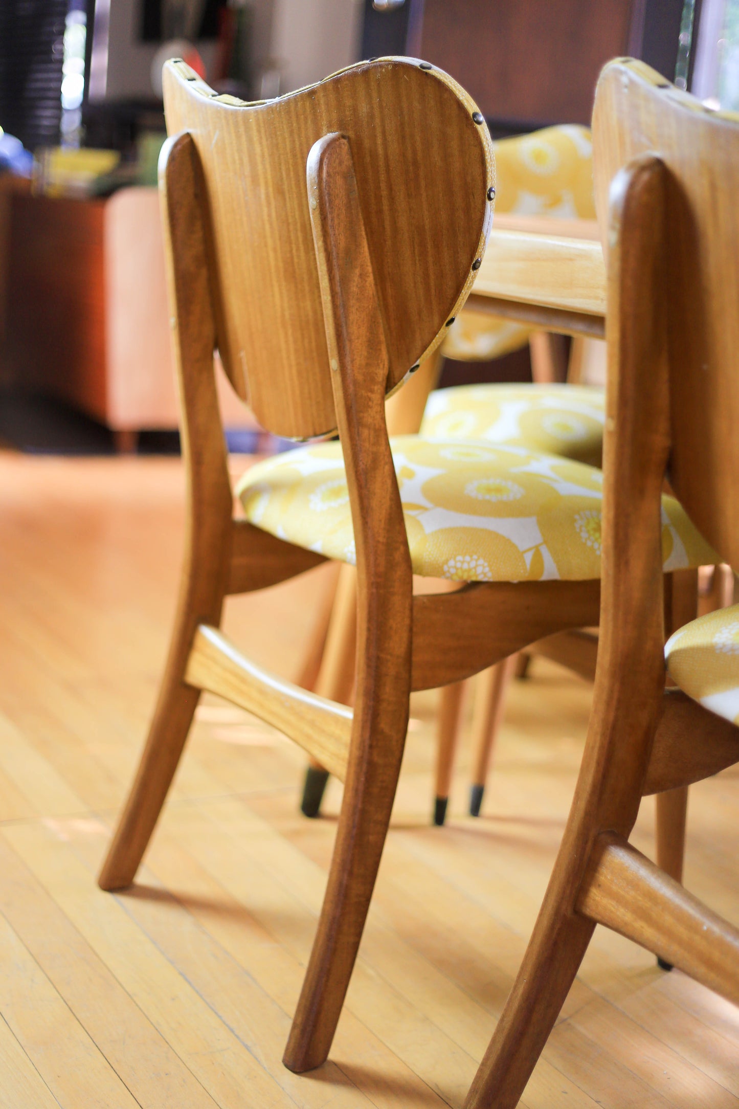Mid Century Dining Set with Skinny La Minx Upholstery