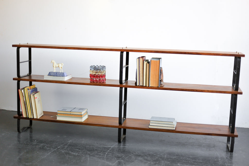 1960's Kiaat and Steel Shelf by DS Vorster