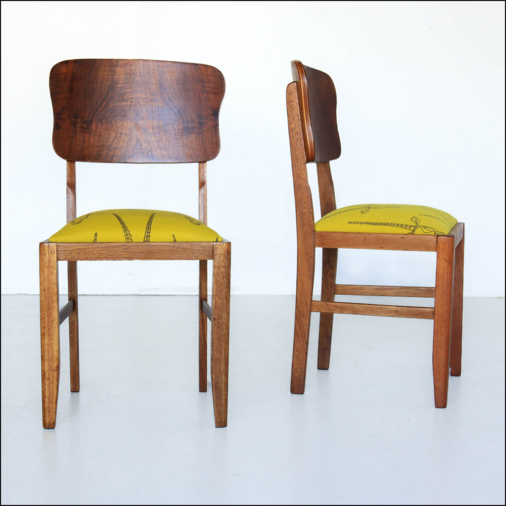 A Pair of Art Deco Dining Chairs