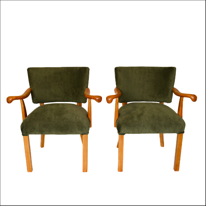 A Pair of French Art Deco Bridge Armchairs