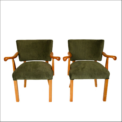 A Pair of French Art Deco Bridge Armchairs