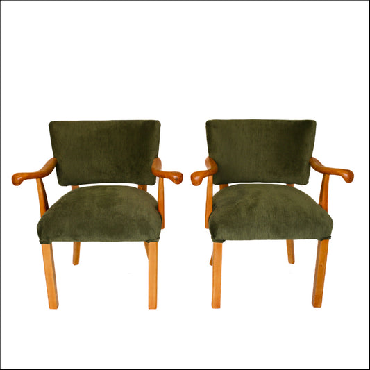 A Pair of French Art Deco Bridge Armchairs