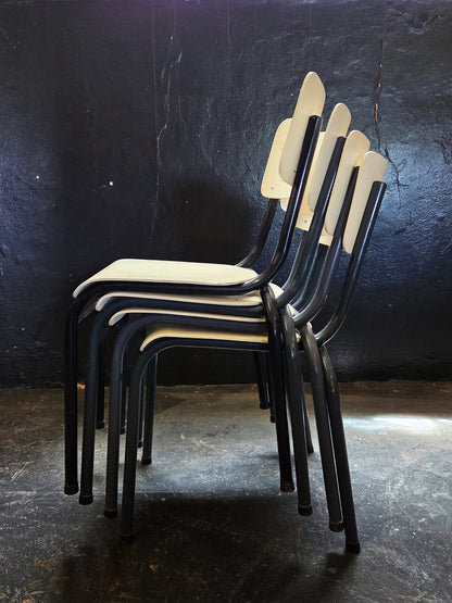 Four Cream and Black Chappie Chairs
