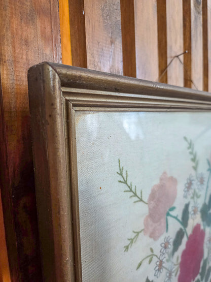 Vintage Needlepoint Floral Artwork