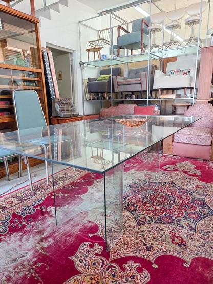 Modern Italian Style Glass Dining Table