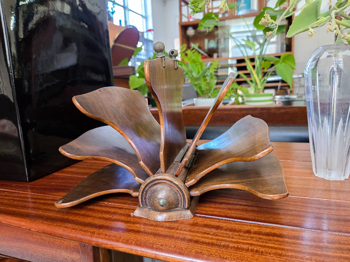 Vintage Wooden Fan-Out Letter Rack