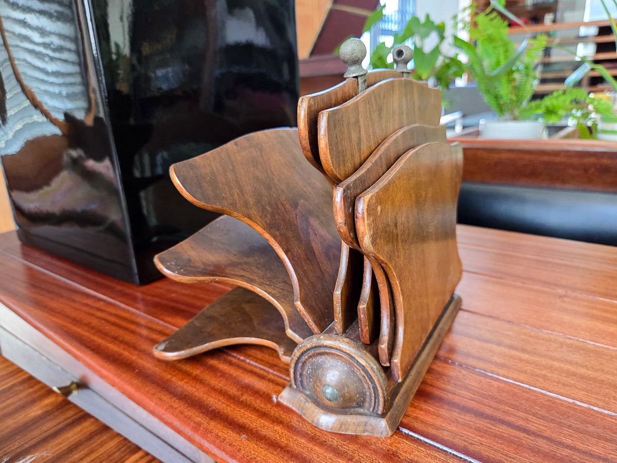 Vintage Wooden Fan-Out Letter Rack