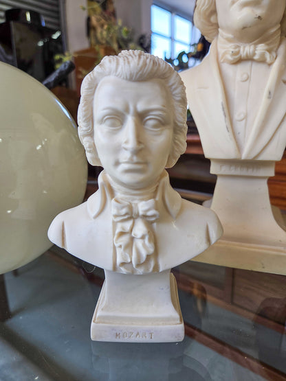 Pair of Vintage Composer Busts: Chopin and Mozart