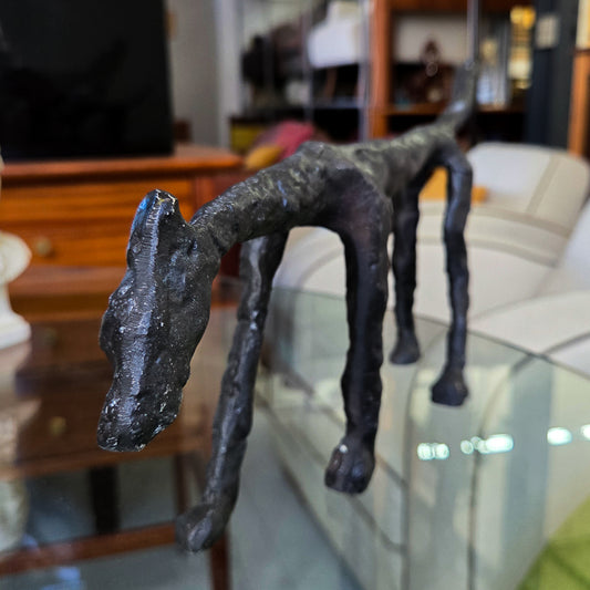 Vintage Cast Metal Cat Figure After Giacomett
