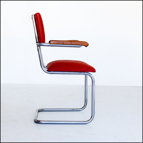 Chrome and Vinyl Bauhaus Chair