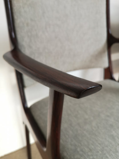 Set of Five Rosewood Dining Chairs by Johannes Andersen for Uldum Møbler (Denmark)