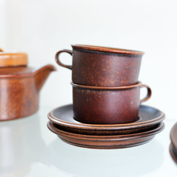 Set of 12 Arabia Ruska Tea Duos - Finland 1960s