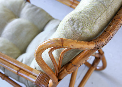 A Pair of Wingback Cane Armchairs