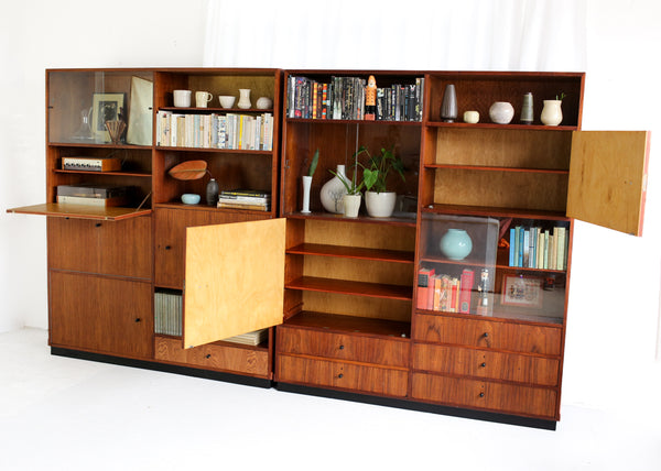 Solid Wood Mid-century Wall Unit