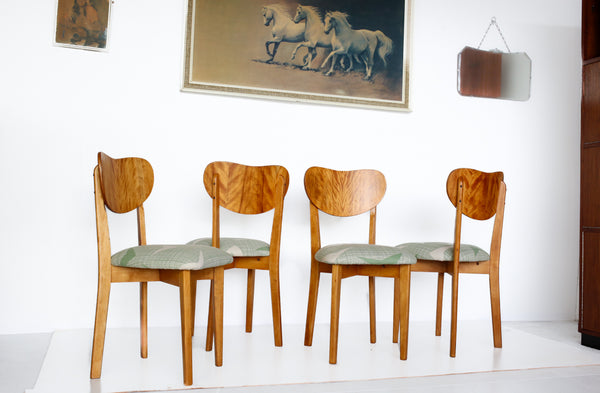 Set of Four MCM Chairs with Skinny laMinx Seats