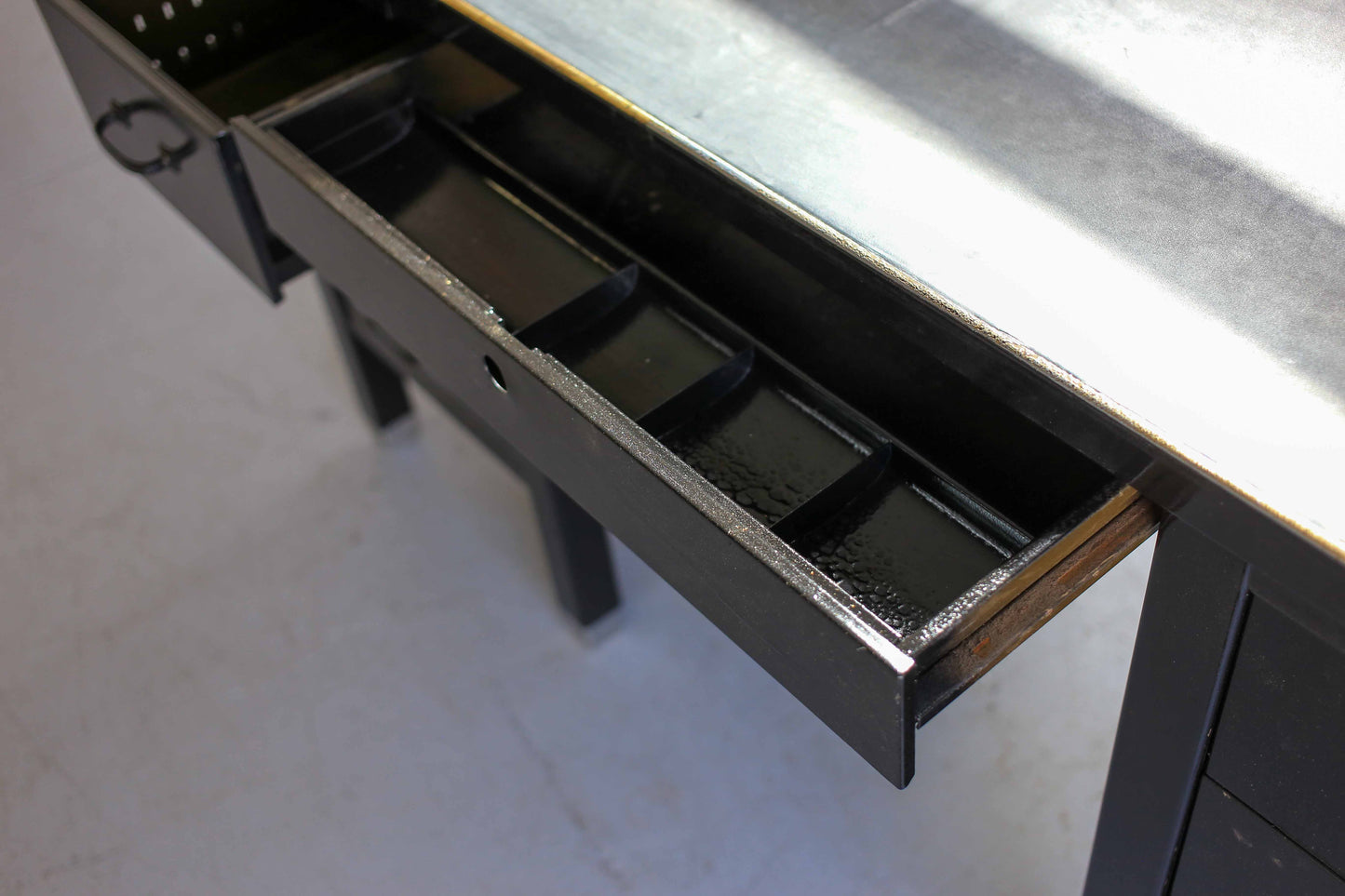 1940's American Tanker Desk with a New Leather Top