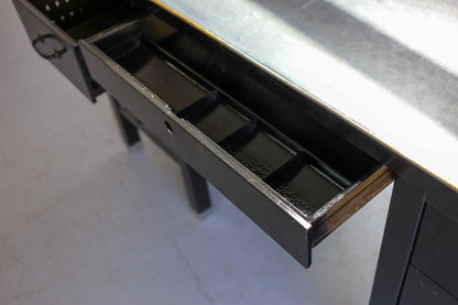 1940's American Tanker Desk with a New Leather Top