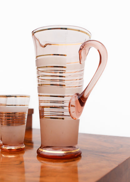 Pink and Gold Glass Lemonade Set