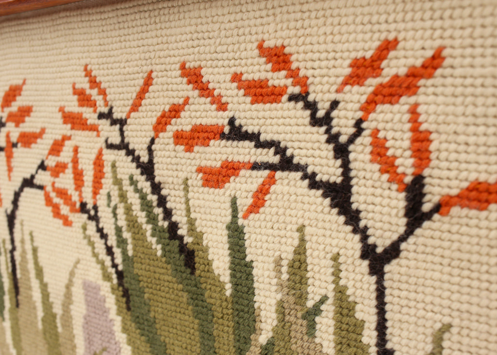Large Aloe Needlepoint Screen
